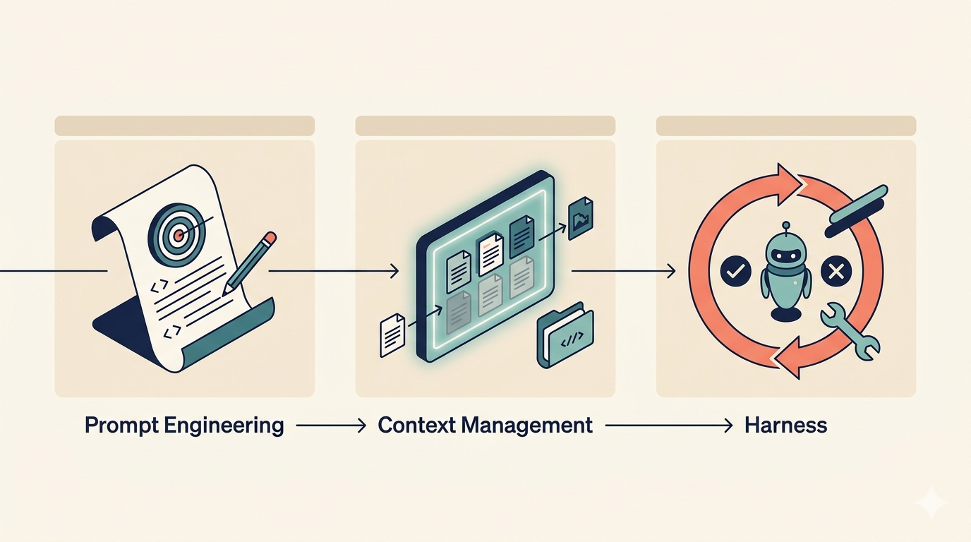 Three Stages of an Agent Workflow: Prompt, Context, Harness | Yushi's Blog